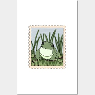 Cottagecore Frog Stamp Posters and Art